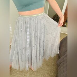 Glitter tulle maxi skirt